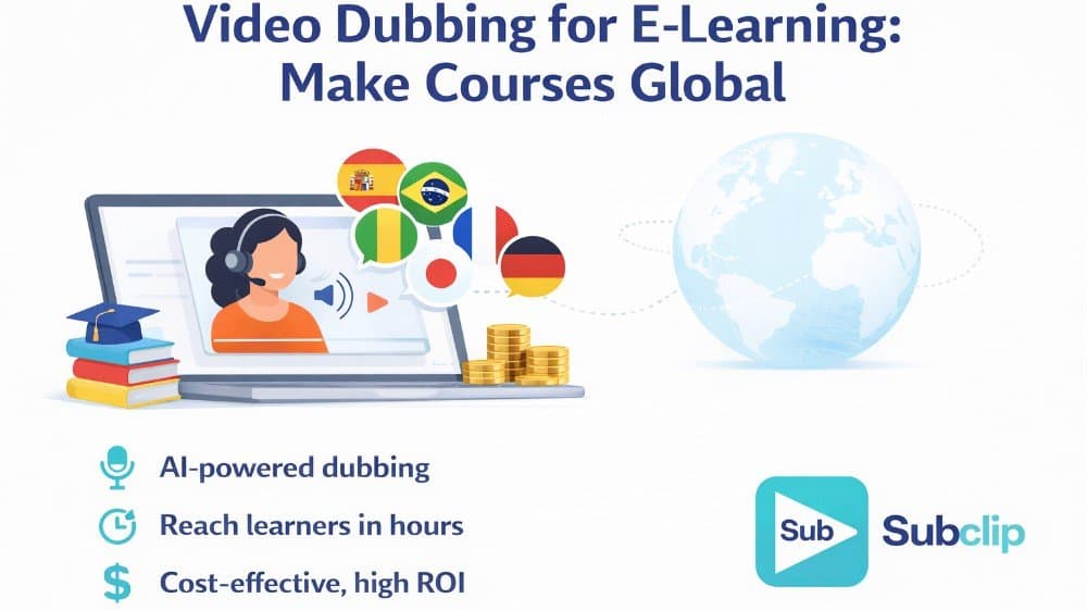 Vide Dubbing for E-learning- Make Courses Global full guide with examples with High ROI